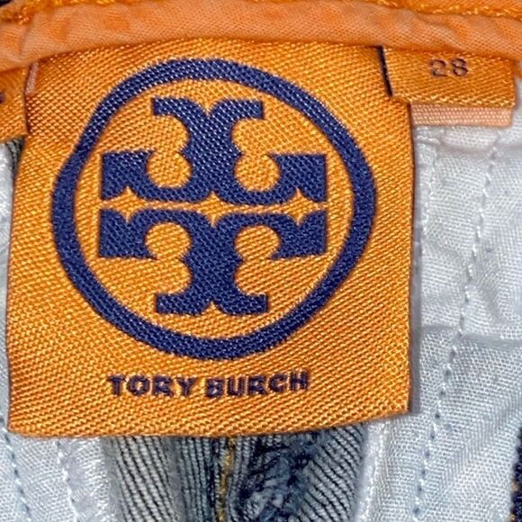 Tory Burch Dark Blue Trouser Shorts Gold Tone Signature Button Zipper Closure - Picture 5 of 14
